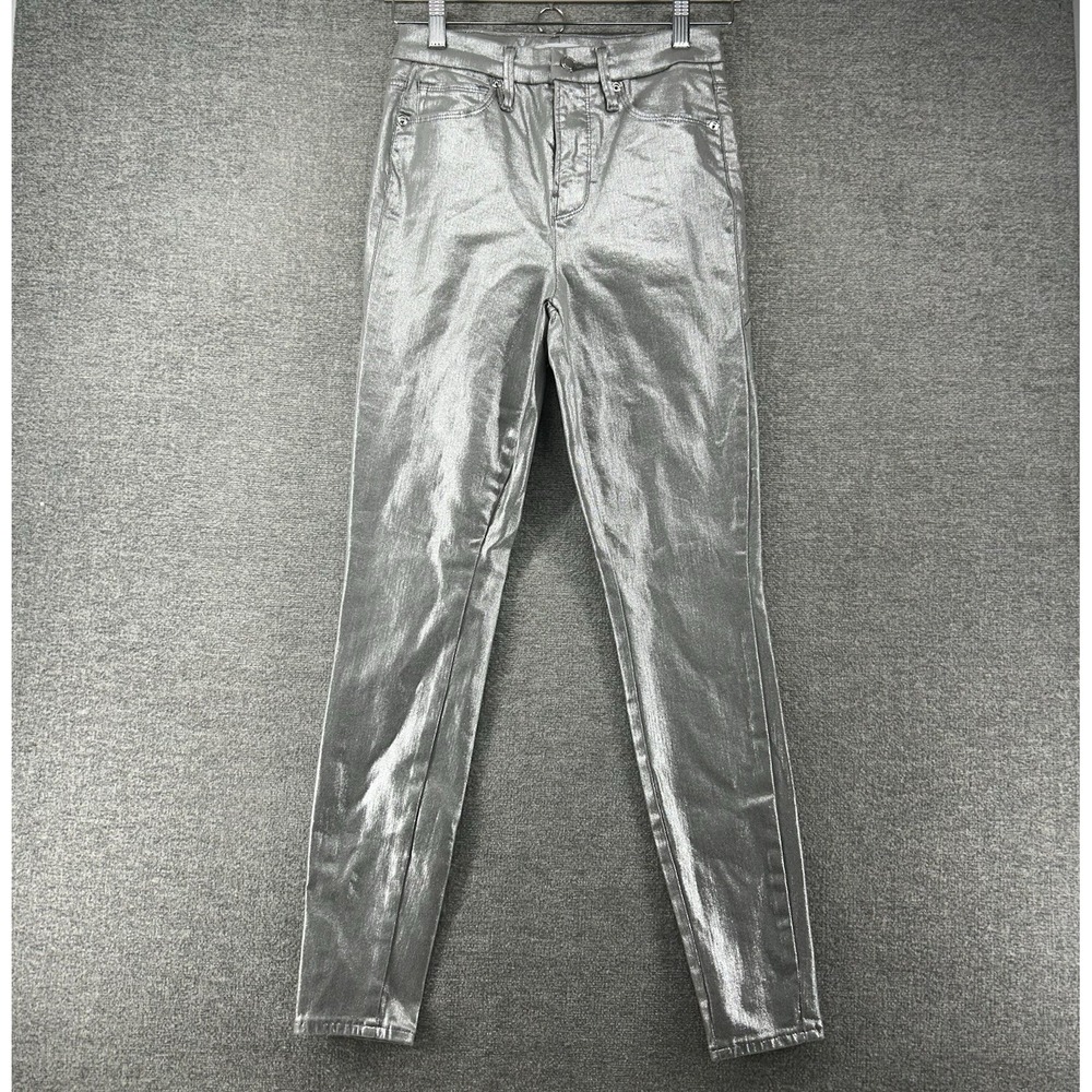 Good American Good Waist Pants Women Size 2/26 Silver‎ Casual